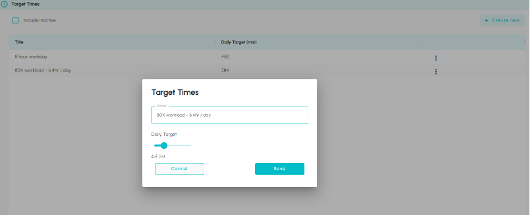 1.6 Target Times